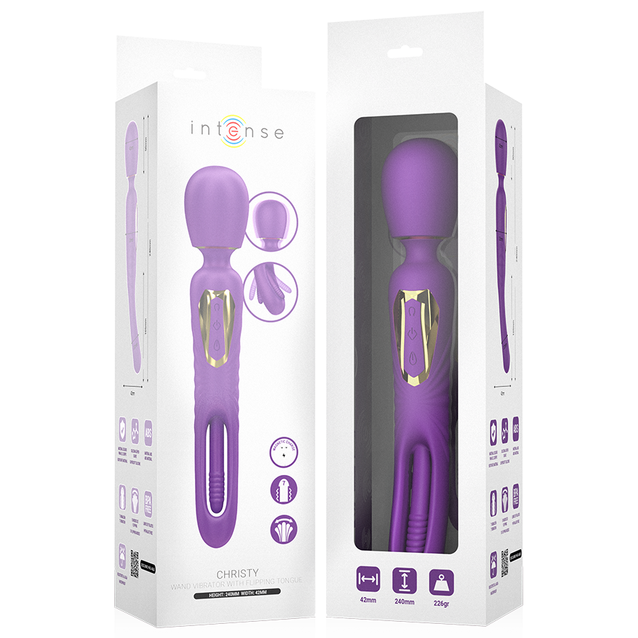 INTENSE - CHRISTY VIBRATING WAND WITH FLIPPING TONGUE - My naughty haven #
