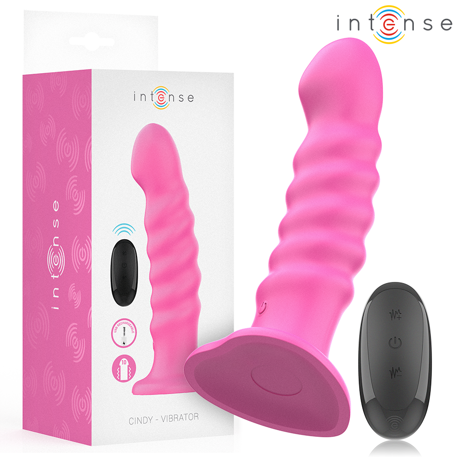 INTENSE - CINDY VIBRATOR SIZE L SPIRAL DESIGN 10 VIBRATIONS PINK REMOTE CONTROL - My naughty haven #