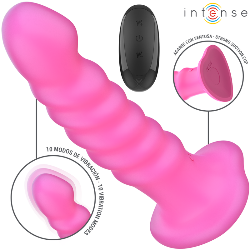 INTENSE - CINDY VIBRATOR SIZE L SPIRAL DESIGN 10 VIBRATIONS PINK REMOTE CONTROL - My naughty haven #