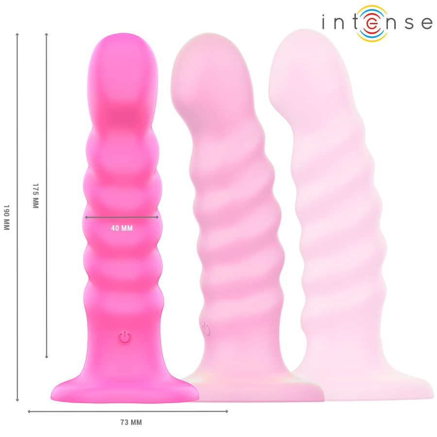 INTENSE - CINDY VIBRATOR SIZE L SPIRAL DESIGN 10 VIBRATIONS PINK REMOTE CONTROL - My naughty haven #