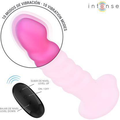 INTENSE - CINDY VIBRATOR SIZE L SPIRAL DESIGN 10 VIBRATIONS PINK REMOTE CONTROL - My naughty haven #