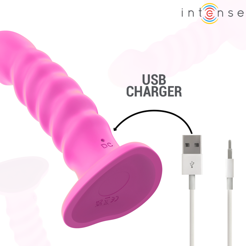 INTENSE - CINDY VIBRATOR SIZE L SPIRAL DESIGN 10 VIBRATIONS PINK REMOTE CONTROL - My naughty haven #
