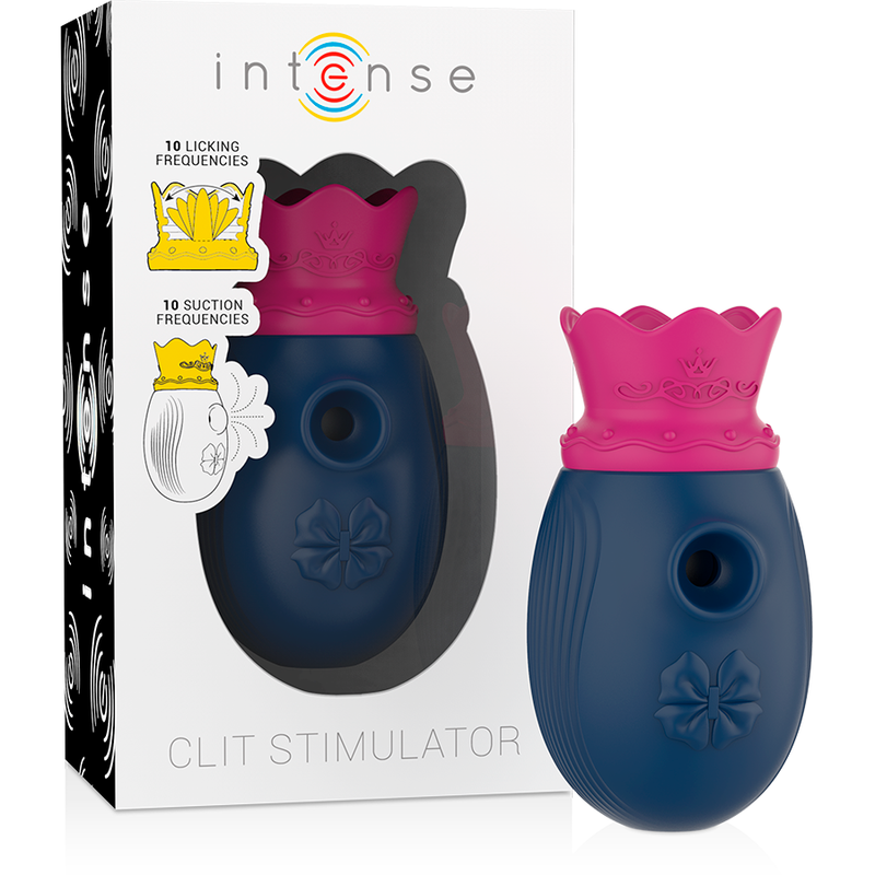 INTENSE - CLITORIS STIMULATOR 10 SUCTION AND LICKING MODES - BLUE - My naughty haven #