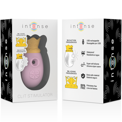 INTENSE - CLITORIS STIMULATOR 10 SUCTION AND LICKING MODES - PINK - My naughty haven #