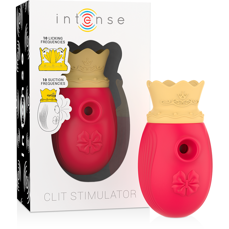INTENSE - CLITORIS STIMULATOR 10 SUCTION AND LICKING MODES - RED - My naughty haven #