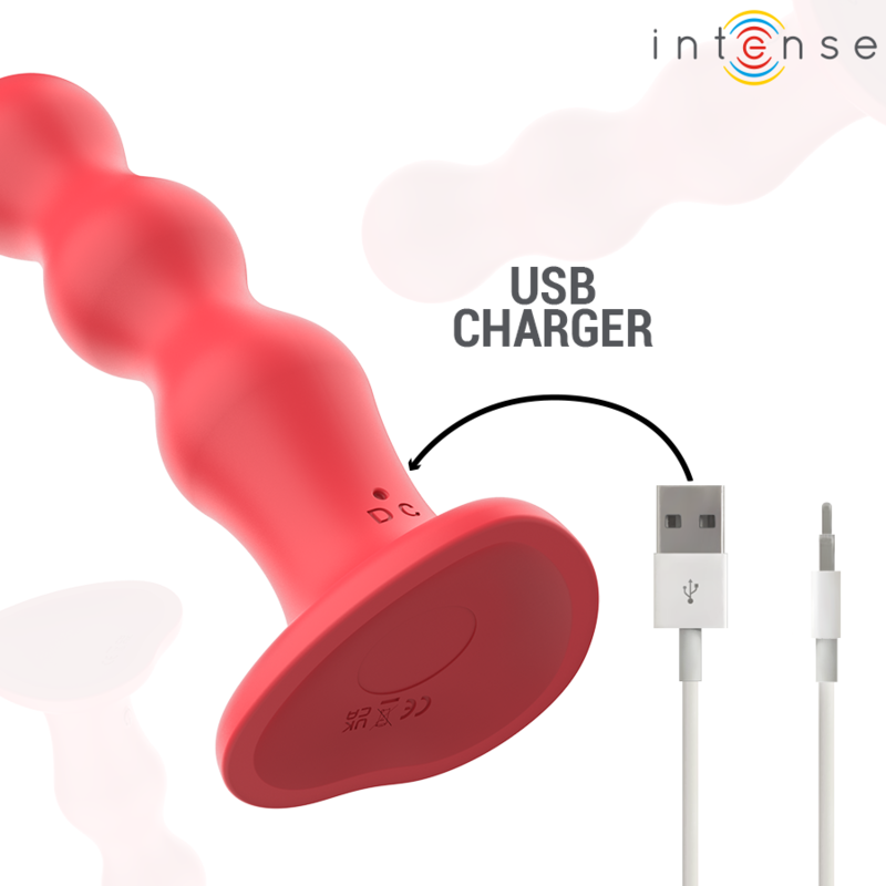 INTENSE - CODY VIBRATOR WITH SUCTION CUP RED REMOTE CONTROL - My naughty haven #