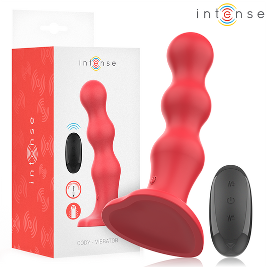 INTENSE - CODY VIBRATOR WITH SUCTION CUP RED REMOTE CONTROL - My naughty haven #