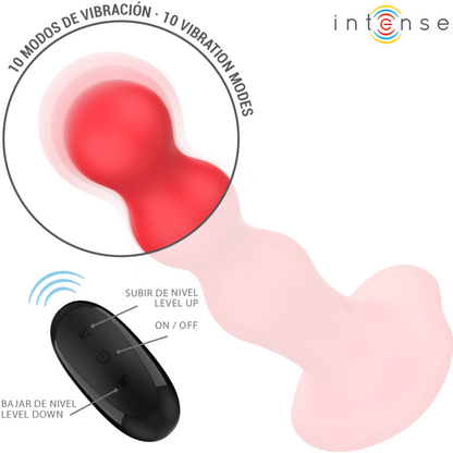 INTENSE - CODY VIBRATOR WITH SUCTION CUP RED REMOTE CONTROL - My naughty haven #
