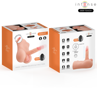 INTENSE DEEP TOUCH - DAMIEN TORSO WITH REALISTIC DILDO WITH PUSHING AND VIBRATION REMOTE CONTROL 3.5 KG - My naughty haven #