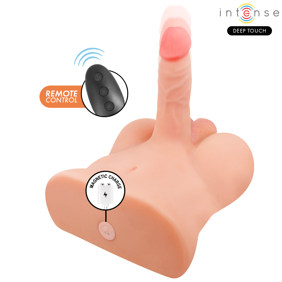 INTENSE DEEP TOUCH - DAMIEN TORSO WITH REALISTIC DILDO WITH PUSHING AND VIBRATION REMOTE CONTROL 3.5 KG - My naughty haven #