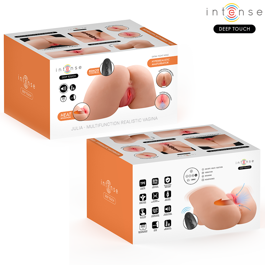 INTENSE DEEP TOUCH - JULIA VAGINAL MASTURBATOR WITH SUCTION, HEAT, VIBRATION AND VOICE EFFECTS WITH REMOTE CONTROL 9 KG - My naughty haven #