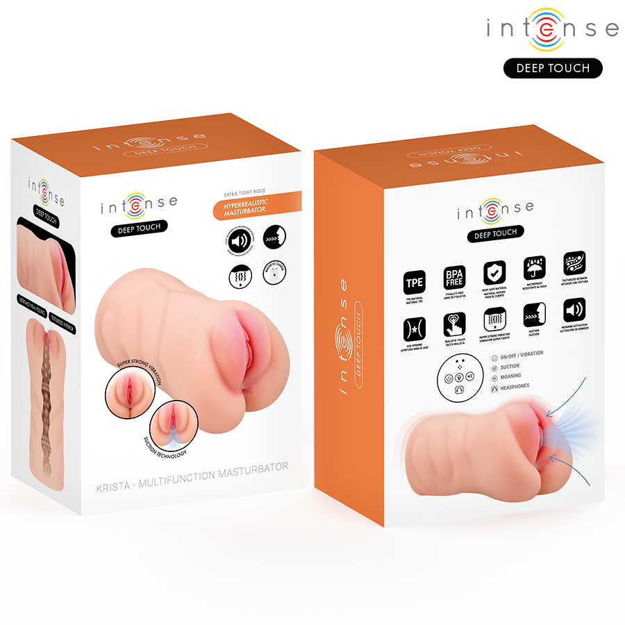INTENSE DEEP TOUCH - KRISTA VAGINAL MASTURBATOR WITH SUCTION, VIBRATION AND VOICE EFFECT 1.2 KG - My naughty haven #