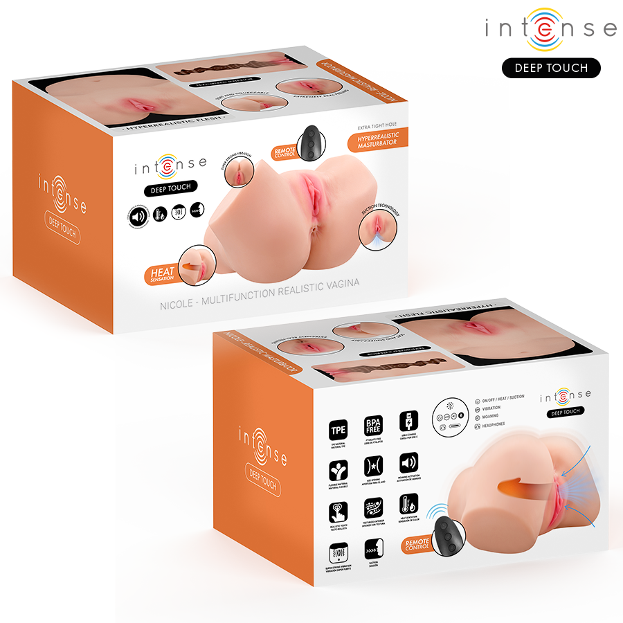 INTENSE DEEP TOUCH - NICOLE VAGINAL MASTURBATOR WITH SUCTION, HEAT, VIBRATION AND VOICE EFFECTS WITH REMOTE CONTROL 5.3 KG - My naughty haven #