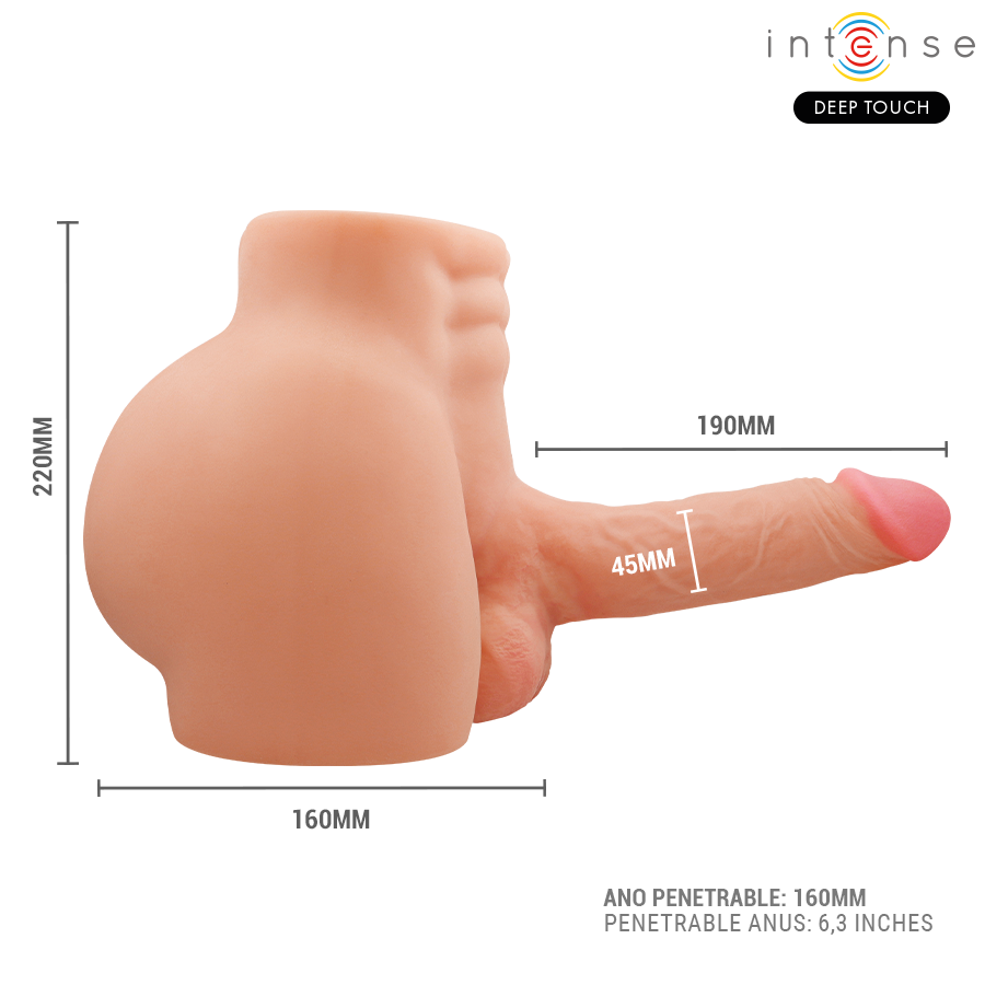 INTENSE DEEP TOUCH - RICHIE TORSO WITH ANUS AND REALISTIC DILDO WITH PUSHING AND VIBRATION REMOTE CONTROL 4.7 KG - My naughty haven #