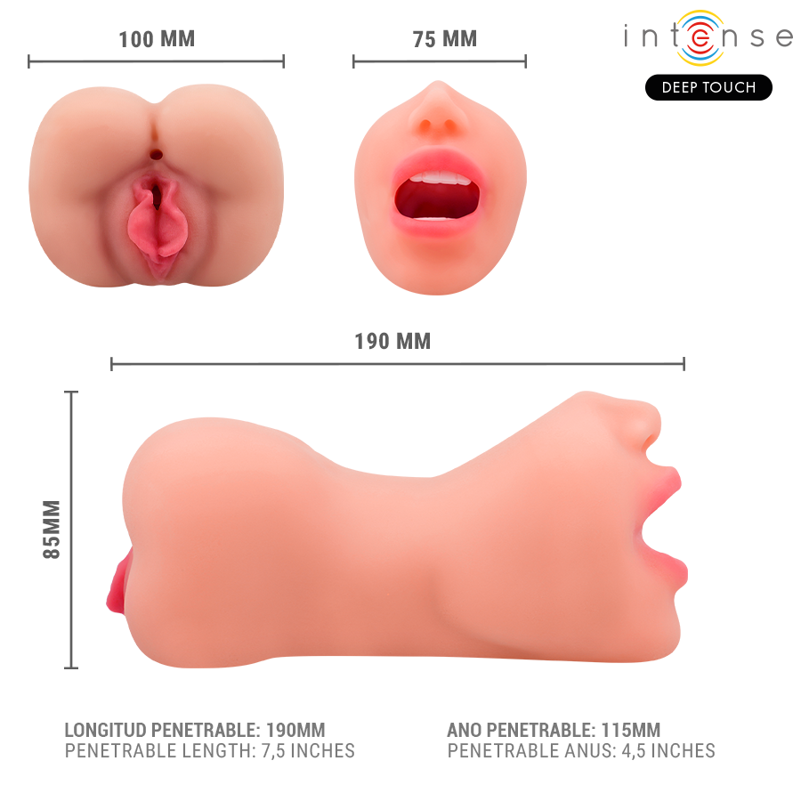 INTENSE DEEP TOUCH - RILEY DOUBLE MOUTH & VAGINA MASTURBATOR - My naughty haven #