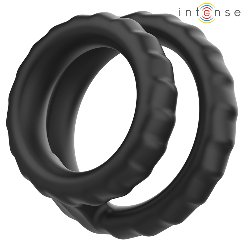 INTENSE - DEWEY DOUBLE SILICONE PENIS RING BLACK MODEL 2 - My naughty haven #