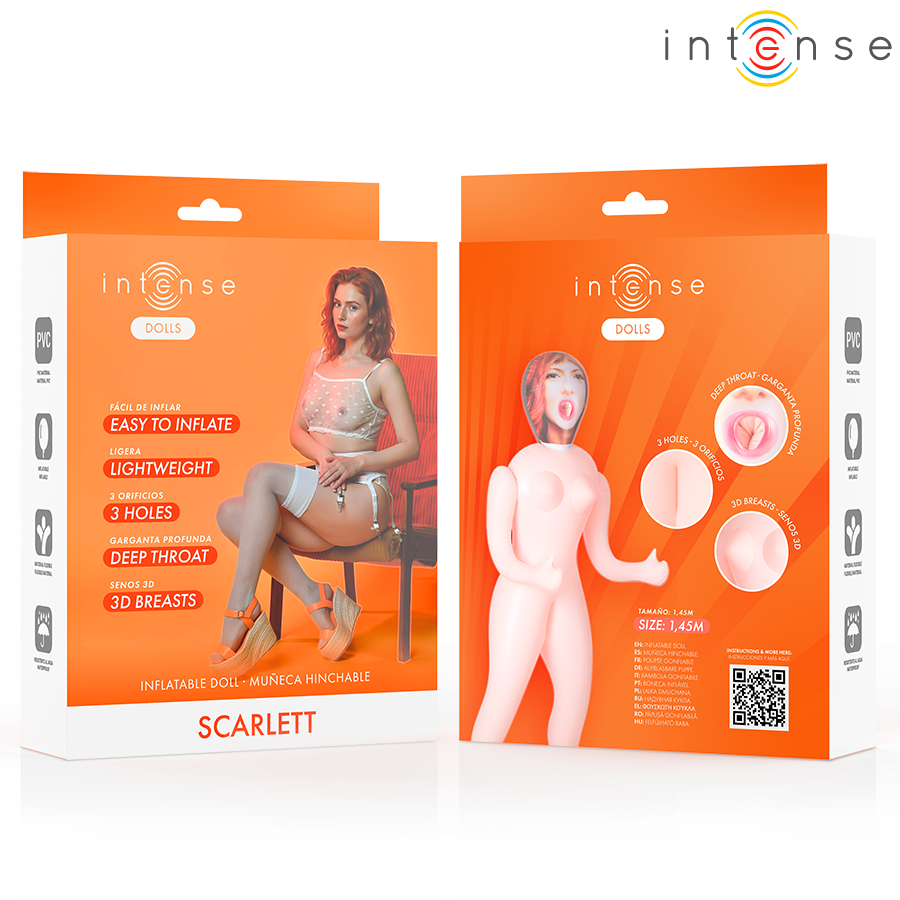 INTENSE DOLLS - SCARLETT INFLATABLE DOLL WITH THREE ORIFICES - My naughty haven #