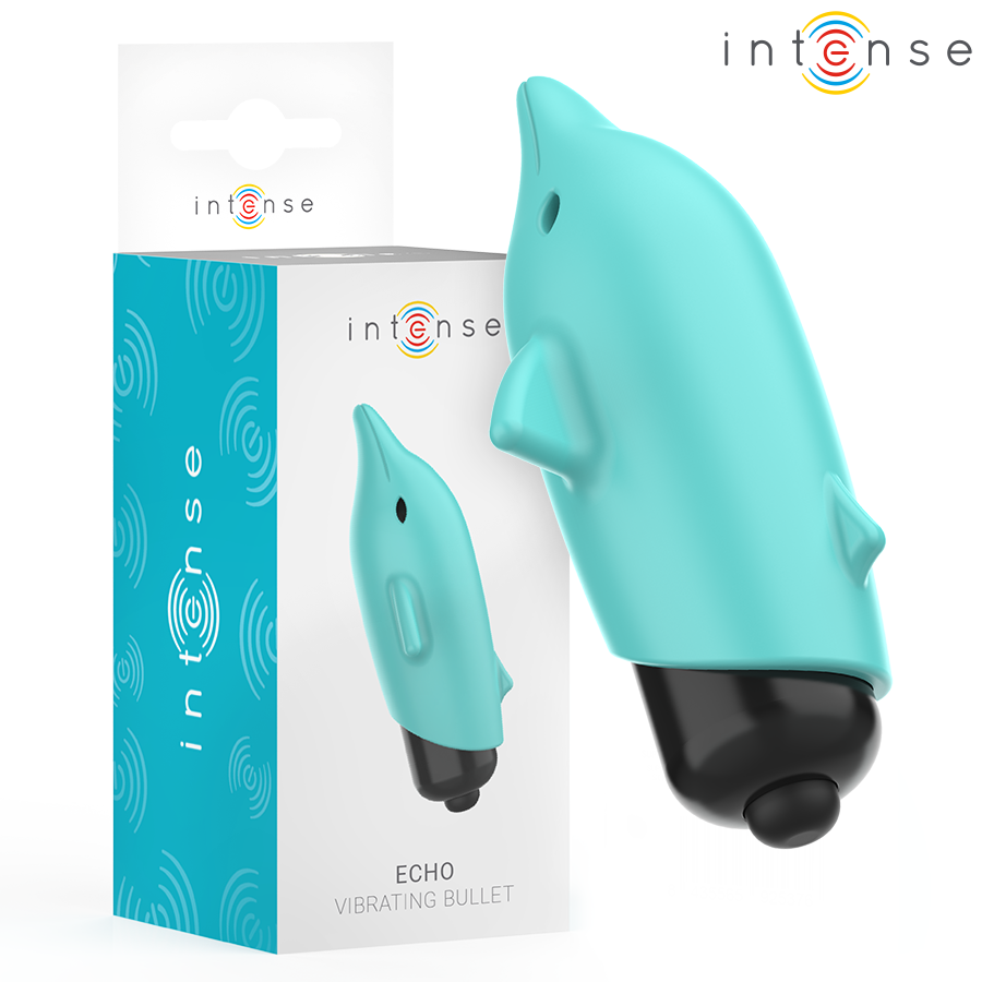 INTENSE - ECHO VIBRATING BULLET DOLPHIN BLUE 8 X 4.7 CM - My naughty haven #