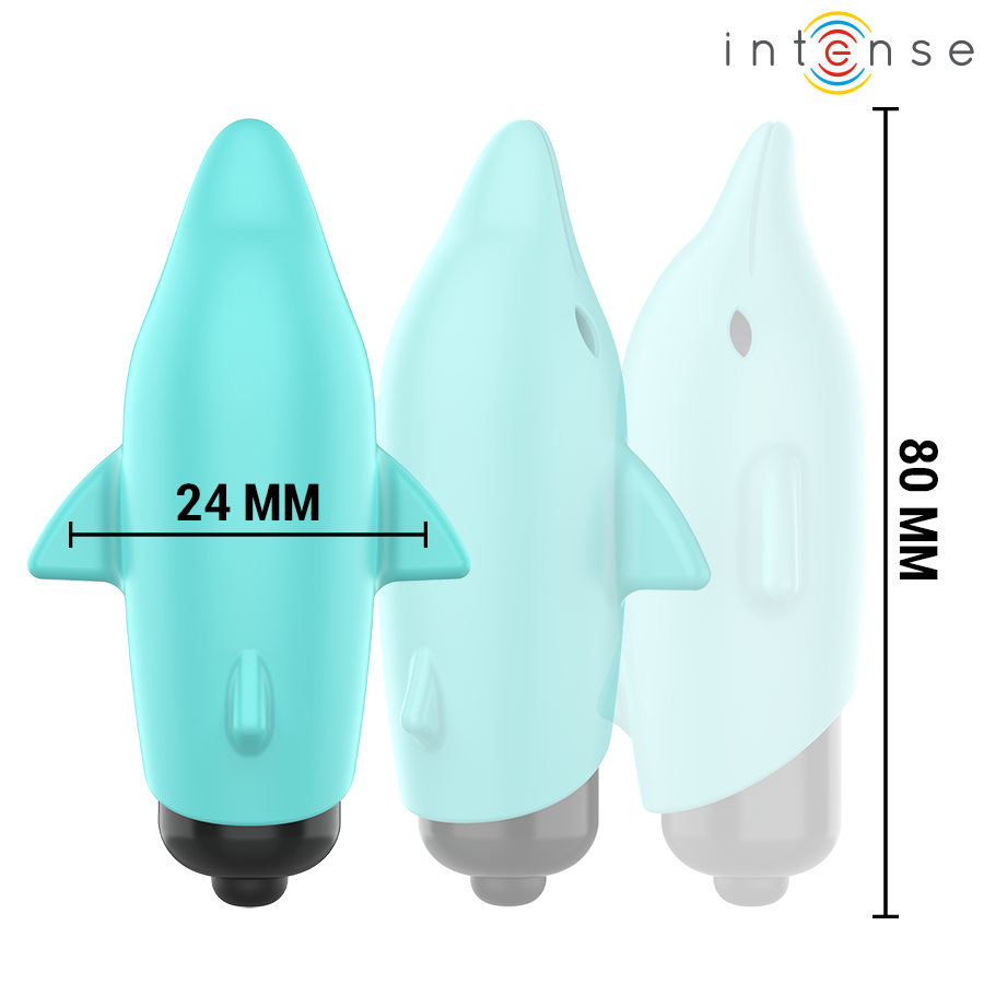 INTENSE - ECHO VIBRATING BULLET DOLPHIN BLUE 8 X 4.7 CM - My naughty haven #