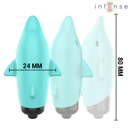 INTENSE - ECHO VIBRATING BULLET DOLPHIN BLUE 8 X 4.7 CM - My naughty haven #