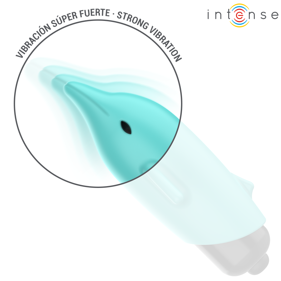 INTENSE - ECHO VIBRATING BULLET DOLPHIN BLUE 8 X 4.7 CM - My naughty haven #