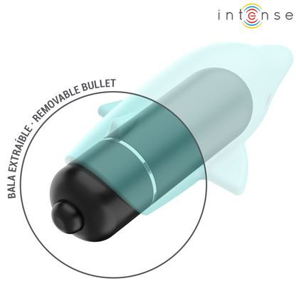 INTENSE - ECHO VIBRATING BULLET DOLPHIN BLUE 8 X 4.7 CM - My naughty haven #
