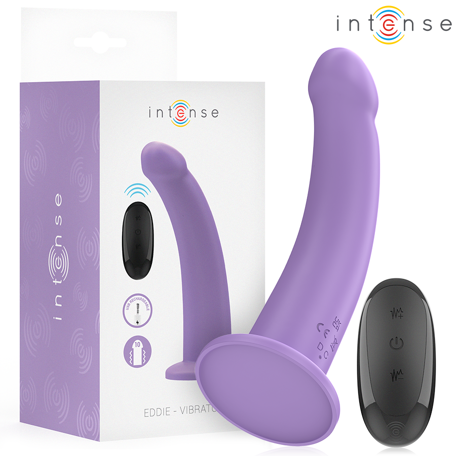 INTENSE - EDDIE VIBRATOR 17.5 CM 10 VIBRATIONS PURPLE REMOTE CONTROL - My naughty haven #