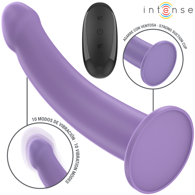 INTENSE - EDDIE VIBRATOR 17.5 CM 10 VIBRATIONS PURPLE REMOTE CONTROL - My naughty haven #