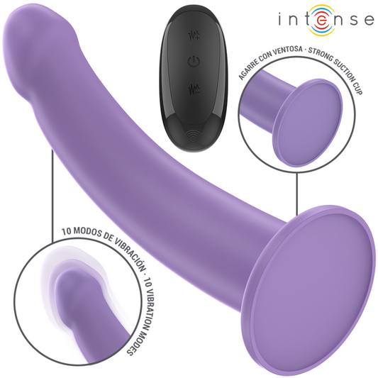 INTENSE - EDDIE VIBRATOR 17.5 CM 10 VIBRATIONS PURPLE REMOTE CONTROL - My naughty haven #