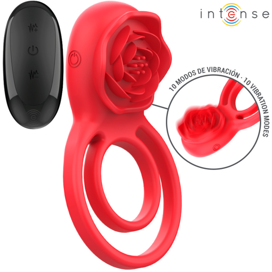 INTENSE - GAIL STIMULATOR ROSE 10 VIBRATIONS RED REMOTE CONTROL - My naughty haven #