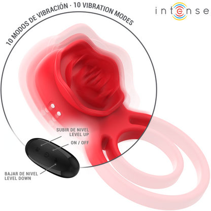 INTENSE - GAIL STIMULATOR ROSE 10 VIBRATIONS RED REMOTE CONTROL - My naughty haven #