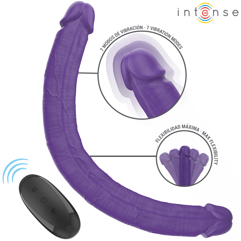 INTENSE - GUNTER DILDO DOUBLE VIBRATOR 40 CM PURPLE REMOTE CONTROL - My naughty haven #