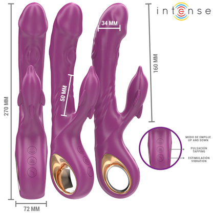 INTENSE - HALLE MULTIFUNCTION VIBRATOR WITH DOLPHIN STIMULATING TONGUE PURPLE - My naughty haven #