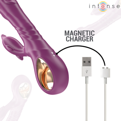 INTENSE - HALLE MULTIFUNCTION VIBRATOR WITH DOLPHIN STIMULATING TONGUE PURPLE - My naughty haven #