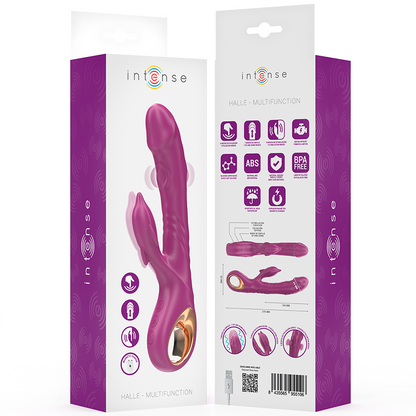 INTENSE - HALLE MULTIFUNCTION VIBRATOR WITH DOLPHIN STIMULATING TONGUE PURPLE - My naughty haven #