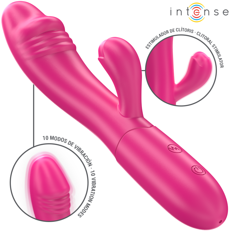 INTENSE - IVY FLEXIBLE VIBRATOR 10 VIBRATIONS WITH STIMULATING TONGUE PINK - My naughty haven #