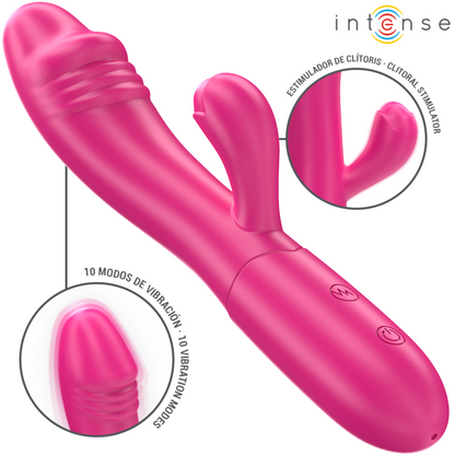 INTENSE - IVY FLEXIBLE VIBRATOR 10 VIBRATIONS WITH STIMULATING TONGUE PINK - My naughty haven #