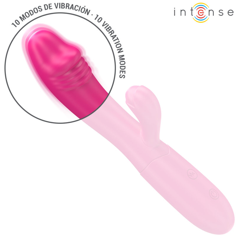 INTENSE - IVY FLEXIBLE VIBRATOR 10 VIBRATIONS WITH STIMULATING TONGUE PINK - My naughty haven #
