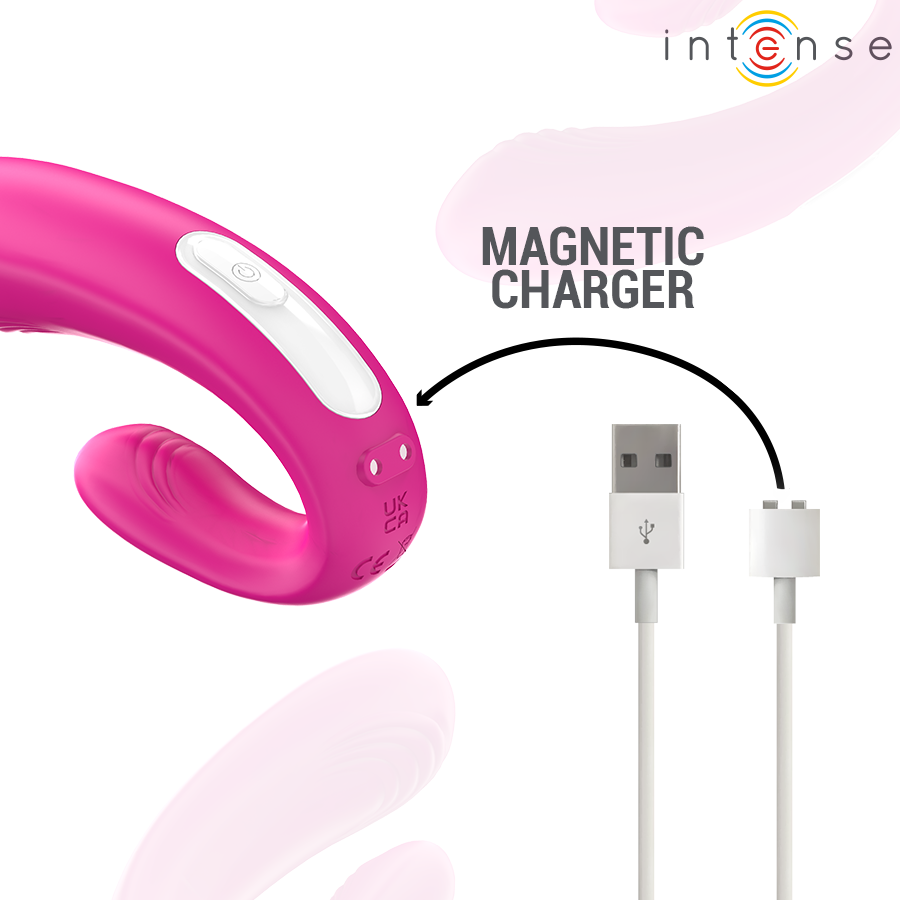 INTENSE - JANET DUAL U-SHAPED STIMULATOR AND VIBRATOR WITH REMOTE CONTROL PINK - My naughty haven #