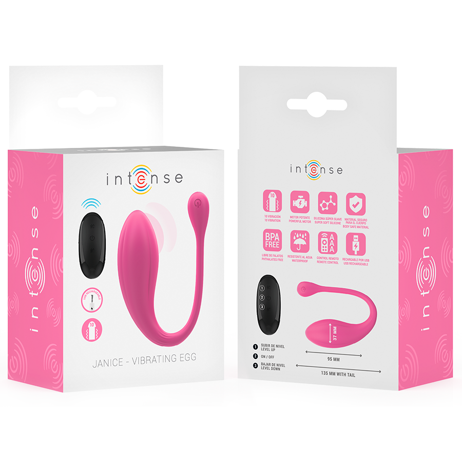 INTENSE - JANICE U VIBRATOR DOUBLE STIMULATION 10 VIBRATIONS PINK REMOTE CONTROL - My naughty haven #