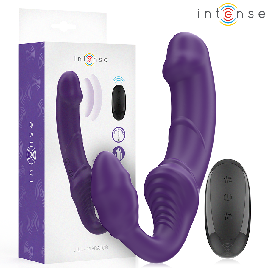INTENSE - JILL DOUBLE VIBRATOR 20 CM PURPLE REMOTE CONTROL - My naughty haven #