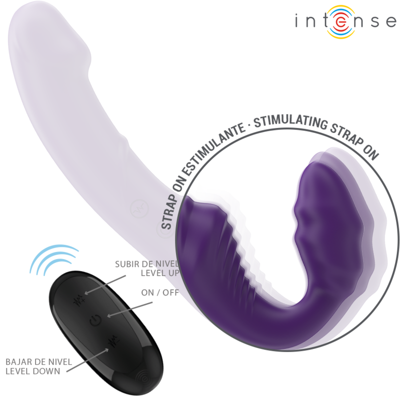 INTENSE - JILL DOUBLE VIBRATOR 20 CM PURPLE REMOTE CONTROL - My naughty haven #