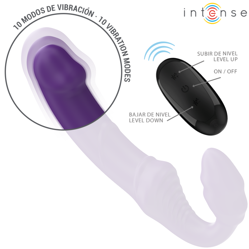 INTENSE - JILL DOUBLE VIBRATOR 20 CM PURPLE REMOTE CONTROL - My naughty haven #
