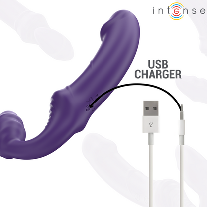 INTENSE - JILL DOUBLE VIBRATOR 20 CM PURPLE REMOTE CONTROL - My naughty haven #