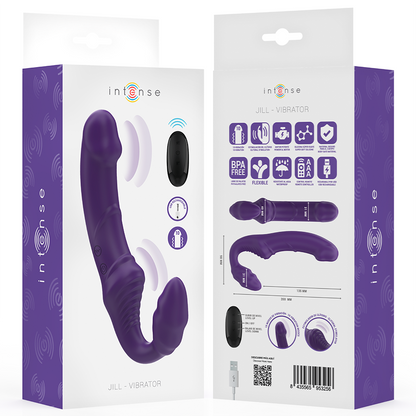 INTENSE - JILL DOUBLE VIBRATOR 20 CM PURPLE REMOTE CONTROL - My naughty haven #