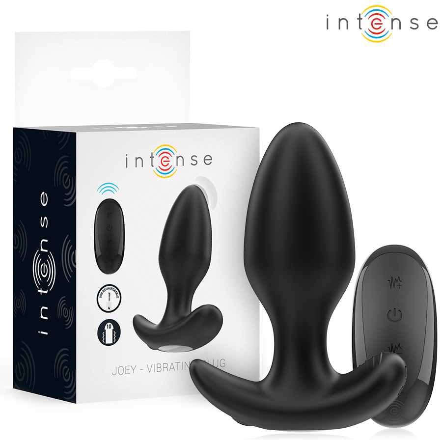 INTENSE - JOEY ANAL PLUG 10 VIBRATIONS BLACK REMOTE CONTROL - My naughty haven #