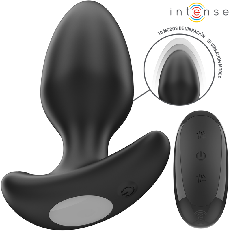 INTENSE - JOEY ANAL PLUG 10 VIBRATIONS BLACK REMOTE CONTROL - My naughty haven #