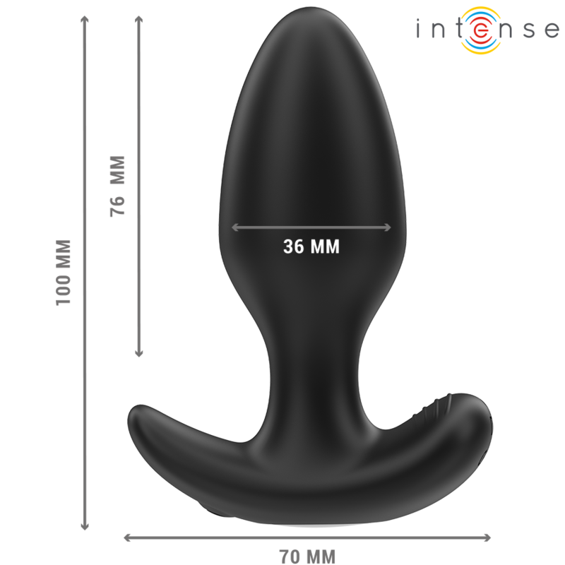 INTENSE - JOEY ANAL PLUG 10 VIBRATIONS BLACK REMOTE CONTROL - My naughty haven #