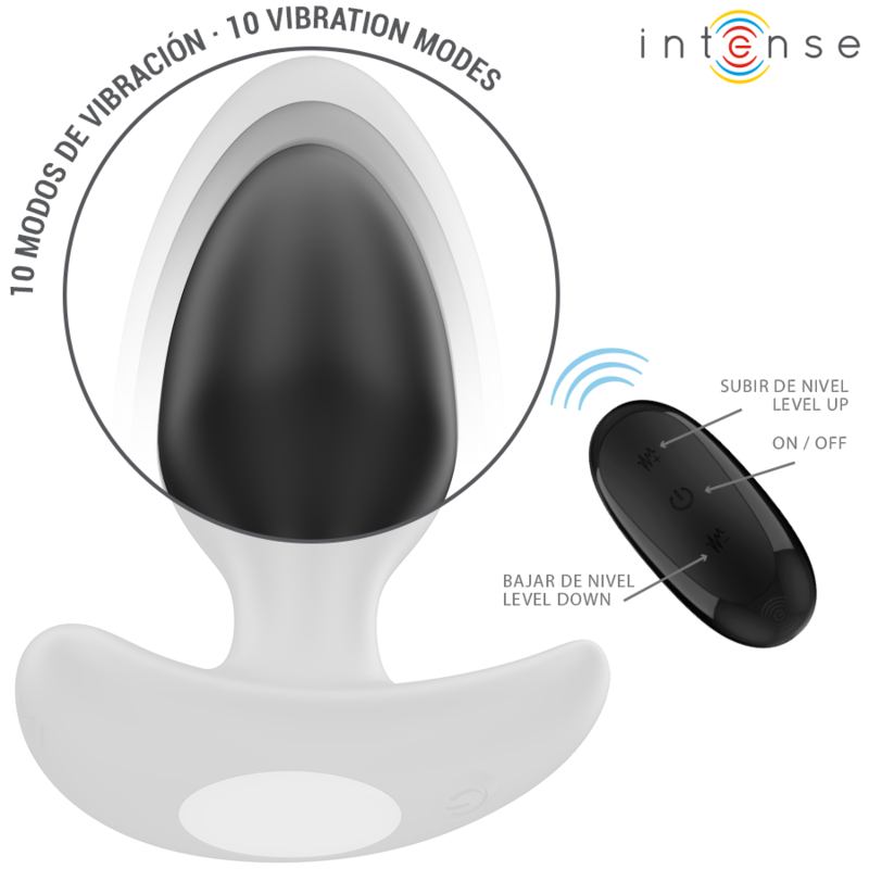 INTENSE - JOEY ANAL PLUG 10 VIBRATIONS BLACK REMOTE CONTROL - My naughty haven #