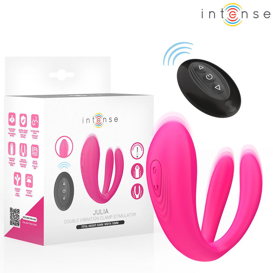 INTENSE - JULIA DOUBLE VIBRATOR CLAMP STIMULATOR REMOTE CONTROL - My naughty haven #
